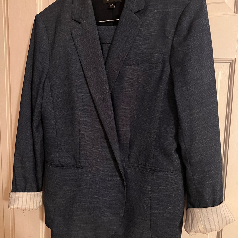 Ann Taylor Classic Heathered  Blue suit